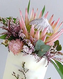 Wedding cake with native flowers